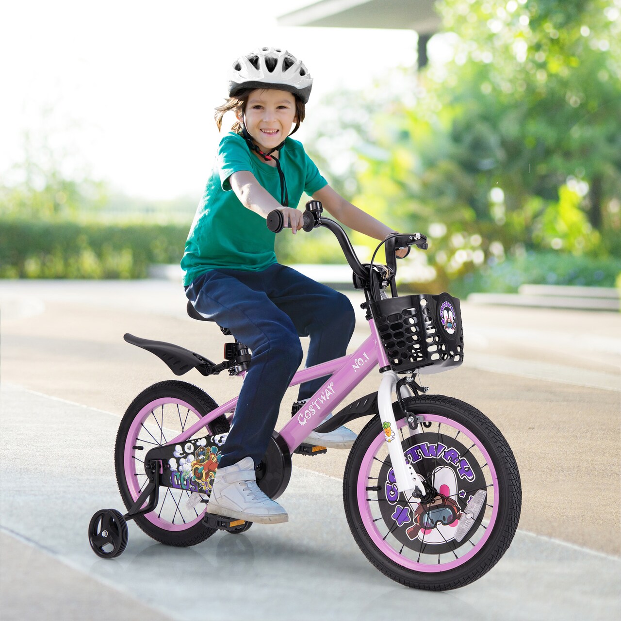 Kids Bike with Adjustable Handlebar and Saddle for 4-8 Years Old